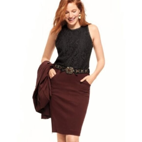 CABI Boss Pencil Skirt Currant (Maroon) Size 2 #3582 EUC - Picture 1 of 7